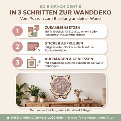 Holzpuzzle Katze, 135-teilig