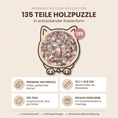 Holzpuzzle Katze, 135-teilig